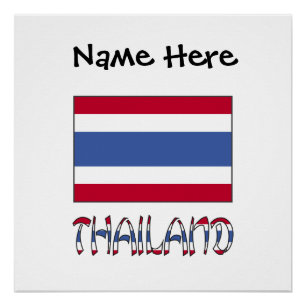 Thailand Thai-Flagge Personalisiert Poster
