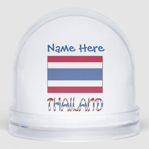 Thailand Thailändische Flagge Blau Personalisierun Schneekugeln