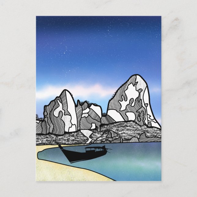 Thailand Tropical Beach Szene Postkarte (Vorderseite)