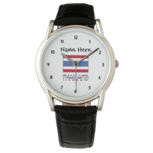Thailand und personalisierte thailändische Flagge Armbanduhr