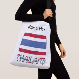 Thailand und thailändische Flagge Personalisiert Tragetaschen Mit Langen Trägern