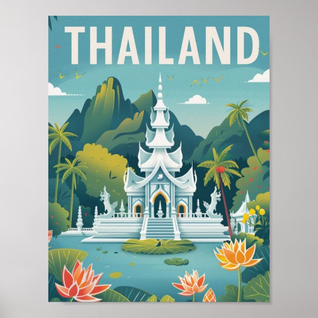 Thailand Vintag Berühmter Reiseort Poster (Vorne)