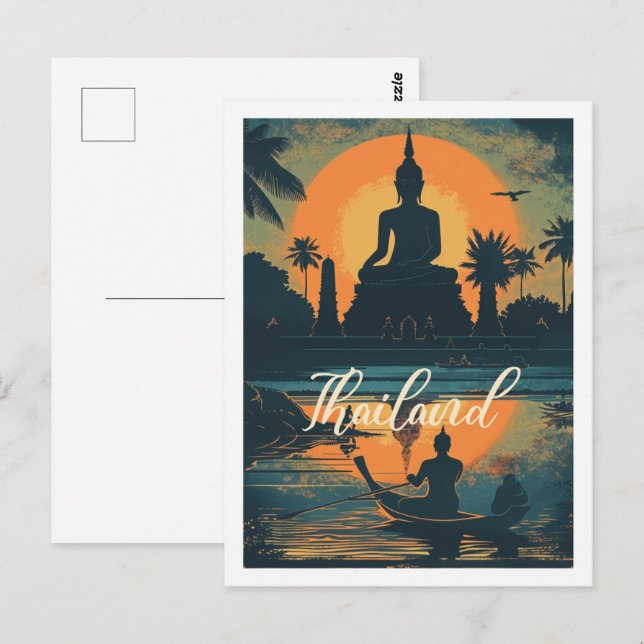 Thailand Vintag Berühmter Reiseort Postkarte (Vorne/Hinten)