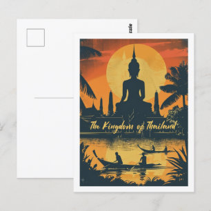 Thailand Vintag Berühmter Reiseort Postkarte