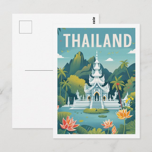 Thailand Vintag Berühmter Reiseort Postkarte (Vorne/Hinten)