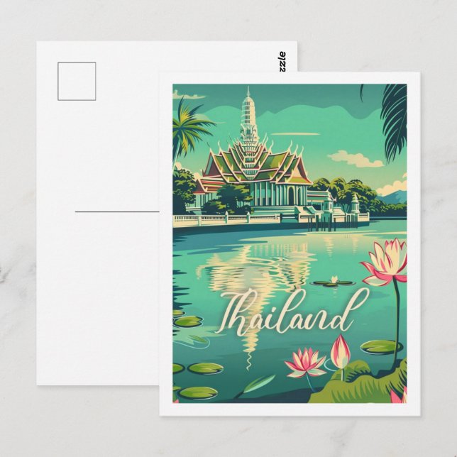 Thailand Vintag Berühmter Reiseort Postkarte (Vorne/Hinten)