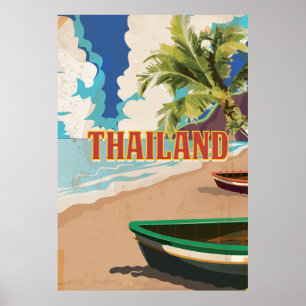 Thailand Vintage Travel Poster