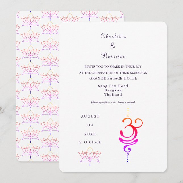 Thailand Wedding Destination Einladung (Vorne/Hinten)