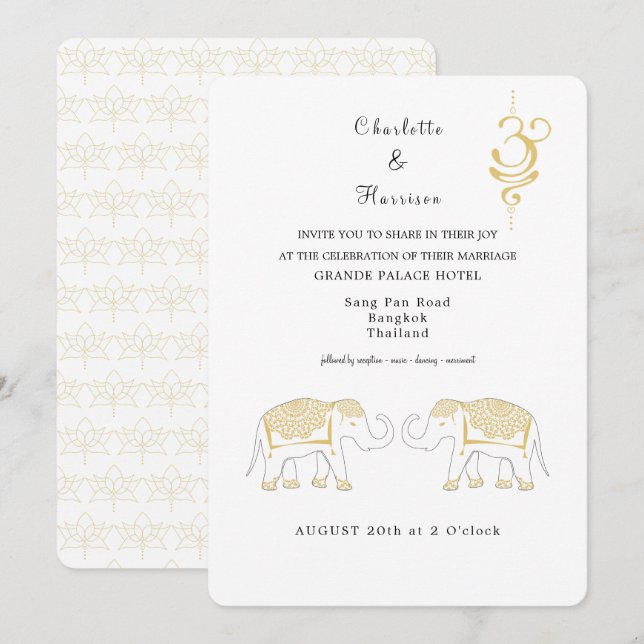 Thailand Wedding Destination Einladung (Vorne/Hinten)