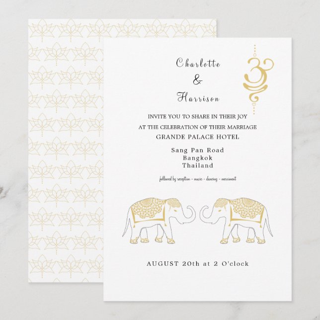 Thailand Wedding Destination Einladung (Vorne/Hinten)
