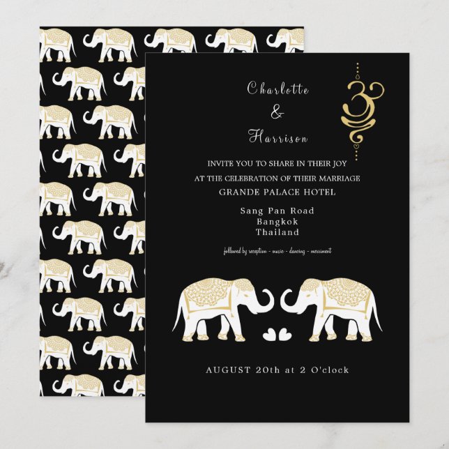 Thailand Wedding Destination Einladung (Vorne/Hinten)