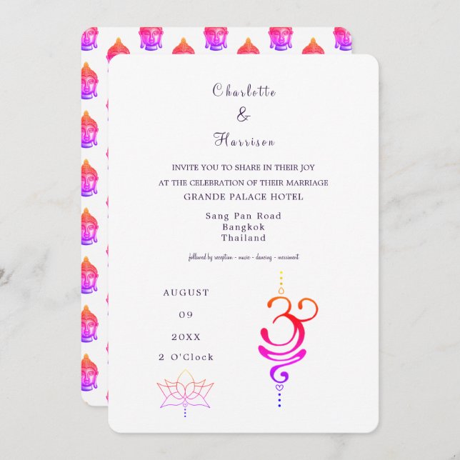 Thailand Wedding Destination Einladung (Vorne/Hinten)