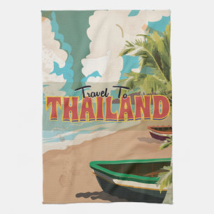 Thailand Wedding Travel Poster Handtuch