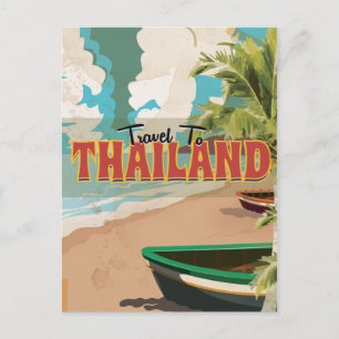 Thailand Wedding Travel Poster Postkarte