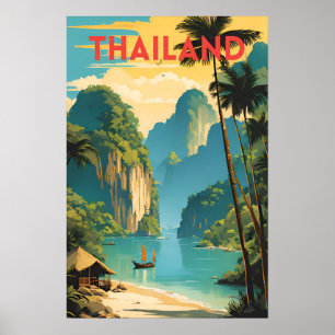 Thaïlande Poster traditionnel des voyages