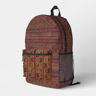 Thailändisch Ikat inspirierte erdige gemischte Web Bedruckter Rucksack
