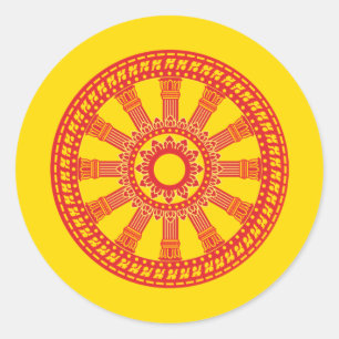 Thailändische buddhistische Flagge (die Runder Aufkleber
