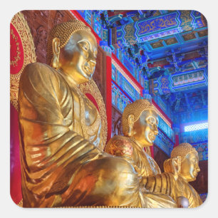 Thailändische China-Buddha-Bildstatue Quadratischer Aufkleber