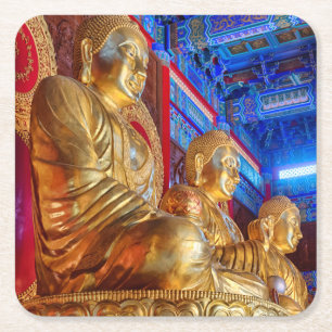 Thailändische China-Buddha-Bildstatue Rechteckiger Pappuntersetzer