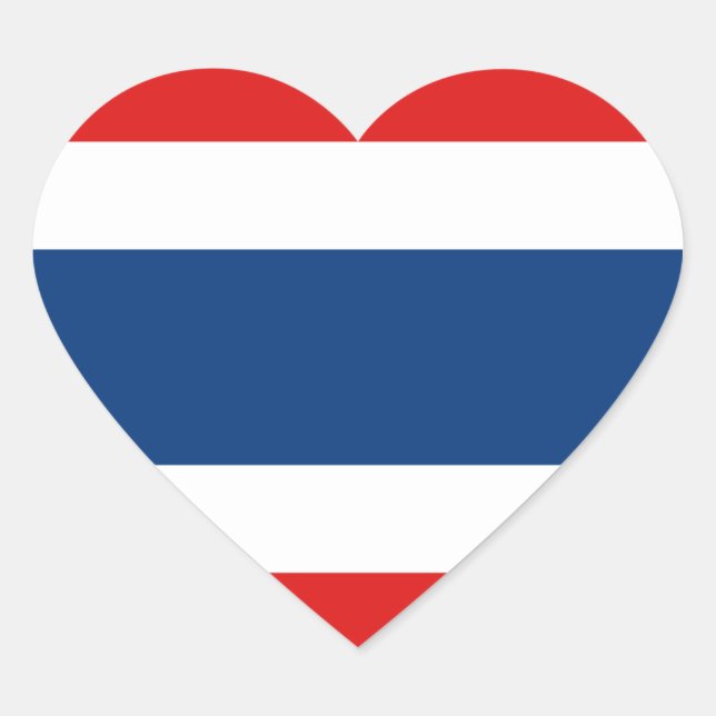 Thailändische Fahne-Heftsticker Herz-Aufkleber (Vorderseite)