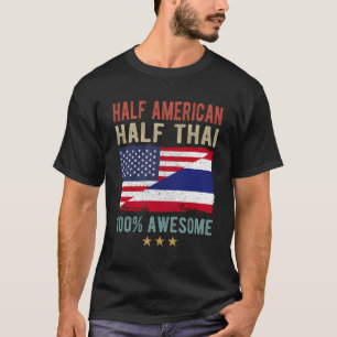 Thailändische Flagge der USA Halbamerikanischer Ha T-Shirt