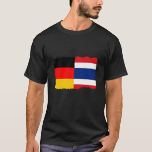 Thailändische Flagge Deutschland Flagge Halbwertsz T-Shirt