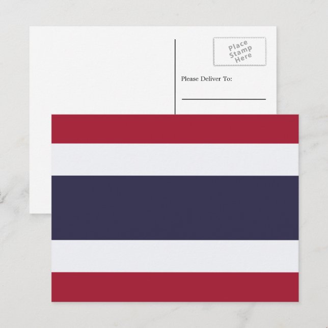 Thailändische Flagge, Flagge Thailands Postkarte (Vorne/Hinten)