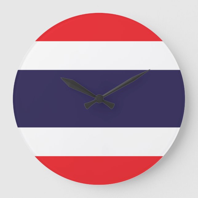 Thailändische Flagge Große Wanduhr (Vorderseite)