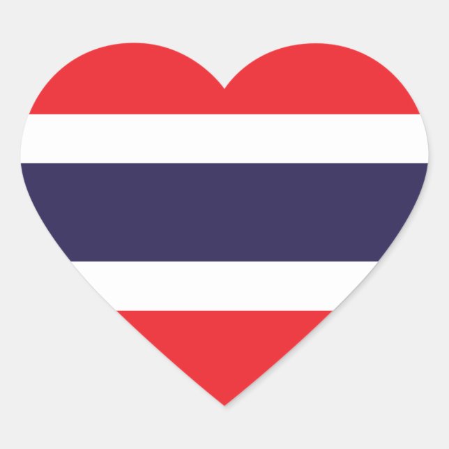 Thailändische Flagge Herz-Aufkleber (Vorderseite)