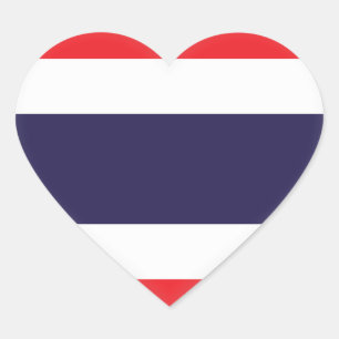 Thailändische Flagge Herz-Aufkleber