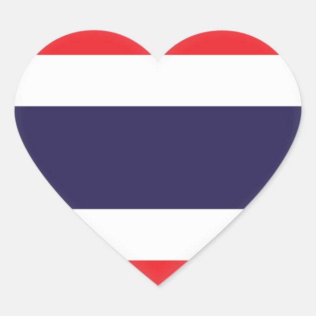 Thailändische Flagge Herz-Aufkleber (Vorderseite)