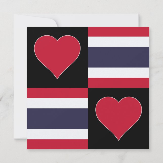 Thailändische Flagge Herzlich Niedlicher Patriotis Karte (Vorderseite)