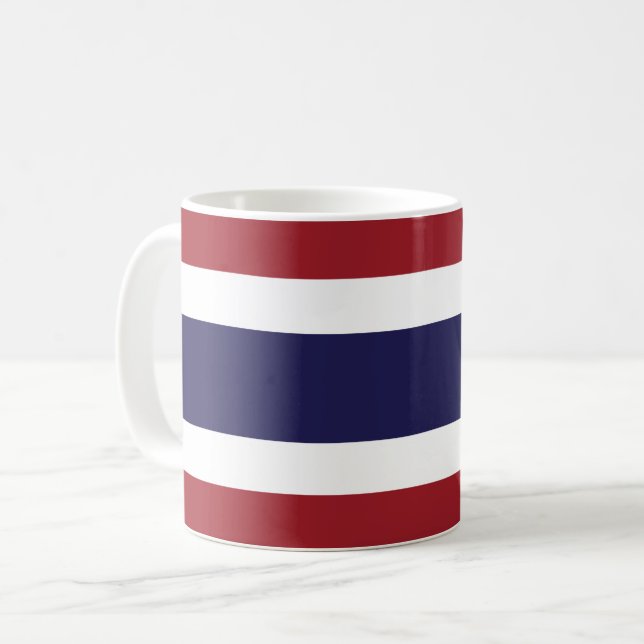 Thailändische Flagge Kaffeetasse (Vorderseite Links)