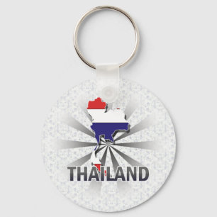 Thailändische Flagge Karte 2.0 Schlüsselanhänger