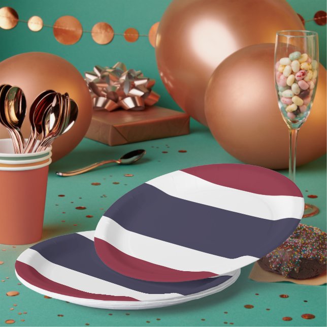 Thailändische Flagge Pappteller (Multi)