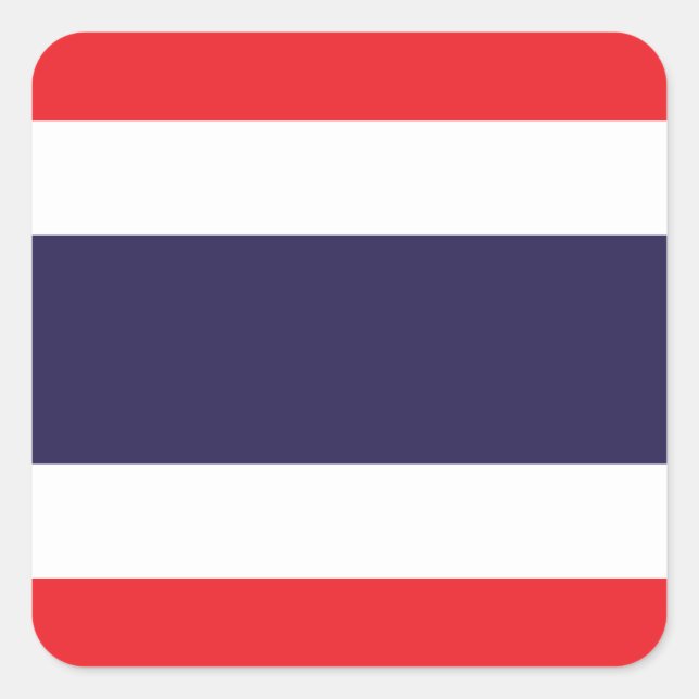 Thailändische Flagge Quadratischer Aufkleber (Vorderseite)