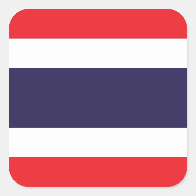 Thailändische Flagge Quadratischer Aufkleber (Vorderseite)