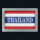 Thailändische Flagge Rechteckige Gürtelschnalle<br><div class="desc">Thailändische Flagge Die Flagge des Königreichs Thailand zeigt fünf horizontale Streifen in den Farben rot,  weiß,  blau,  weiß und rot,  wobei der mittlere blaue Streifen doppelt so breit ist wie jeder der vier anderen. #thailand #thai #kingdom #flag</div>