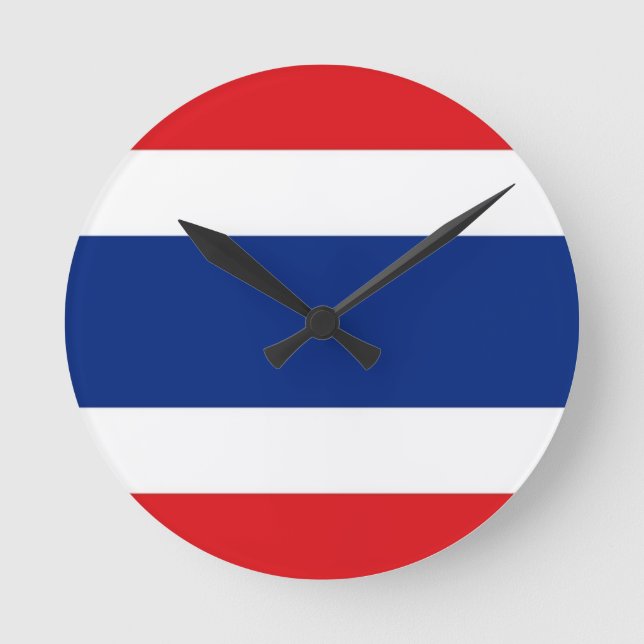 Thailändische Flagge Runde Wanduhr (Vorderseite)