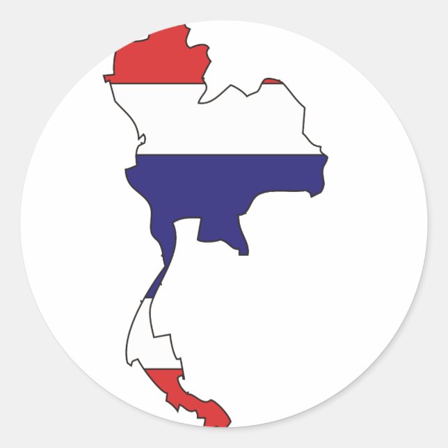 Thailändische Flagge Runder Aufkleber (Vorderseite)