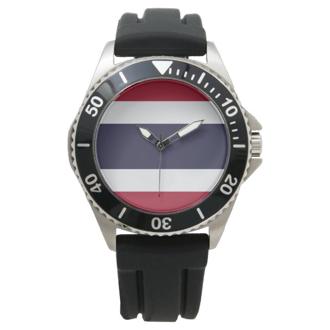 Thailändische Flagge (Thailand) Armbanduhr (Vorderseite)