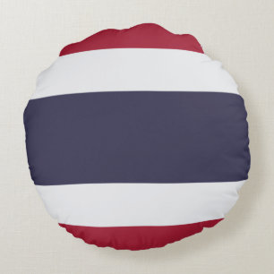 Thailändische Flagge (Thailand) Rundes Kissen