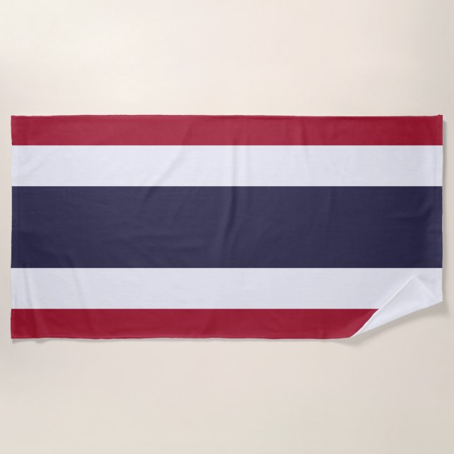 Thailändische Flagge (Thailand) Strandtuch (Vorderseite)