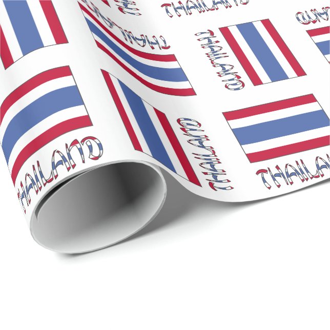 Thailändische Flagge und Thailand Geschenkpapier (Rolleneckpunkt)