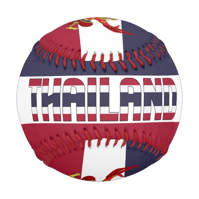 Thailändische Flagge und Wappen Patriotisch Baseball (Vorderseite)