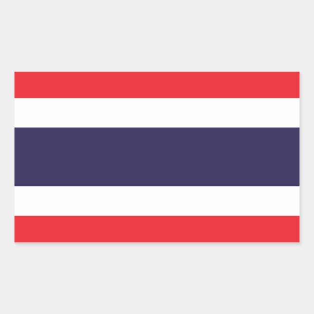 Thailändische Flaggen Rechteckiger Aufkleber (Vorderseite)