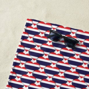 Thailändische Flaggenfarben hören patriotisch Strandtuch