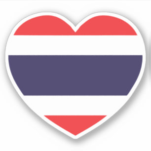 Thailändische Herzenflagge Aufkleber