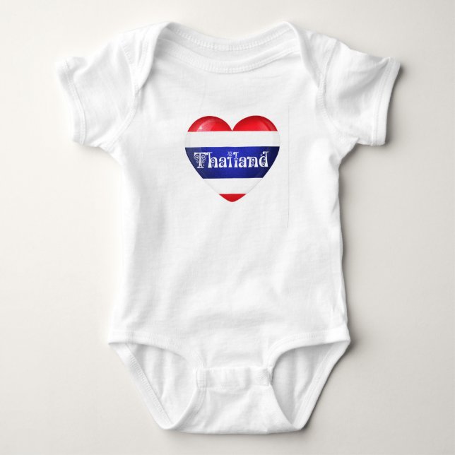 Thailändische Herzenflagge Baby Strampler (Vorderseite)