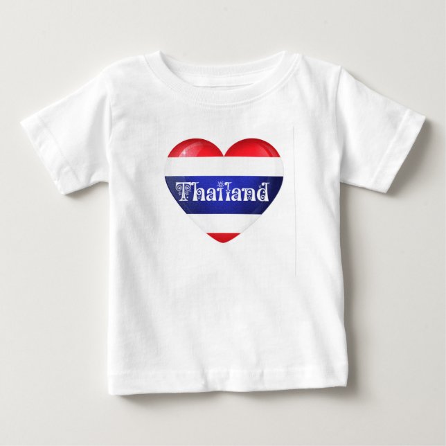 Thailändische Herzenflagge Baby T-shirt (Vorderseite)